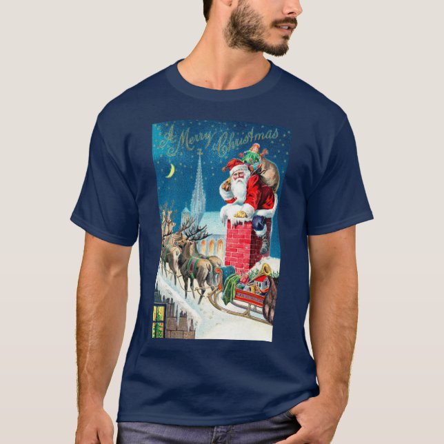 Weihnachten Viktorianischer Weihnachtsmann am Kami T-Shirt (Vorderseite)