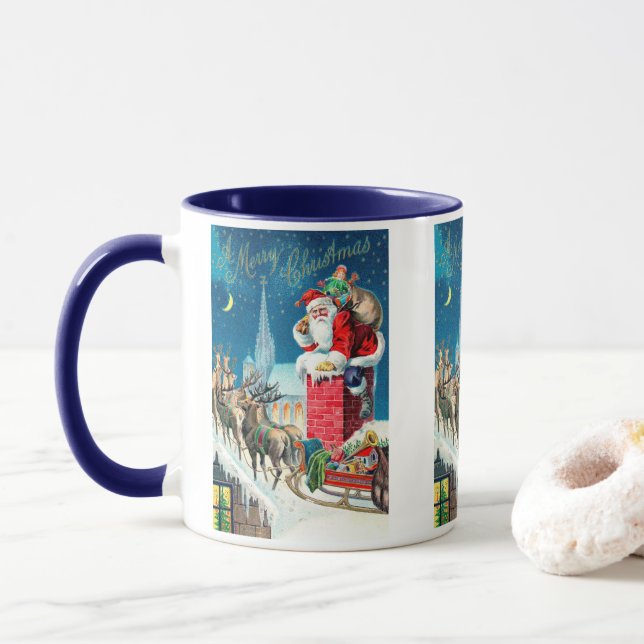 Weihnachten Viktorianischer Weihnachtsmann am Kami Tasse (Mit Donut)