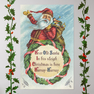 Weihnachten, Viktorianischer Weihnachtsmann auf de Poster