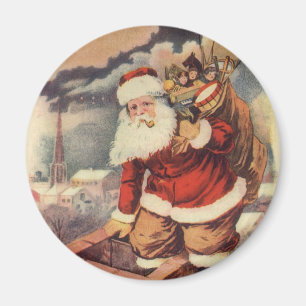 Weihnachten Viktorianischer Weihnachtsmann im Schl Magnet