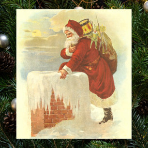Weihnachten Viktorianischer Weihnachtsmann im Schl Poster