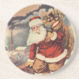 Weihnachten Viktorianischer Weihnachtsmann im Schl Sandstein Untersetzer