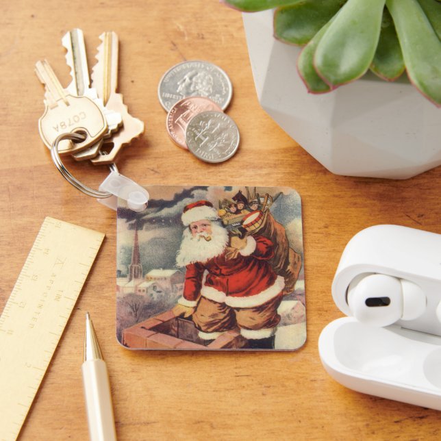 Weihnachten Viktorianischer Weihnachtsmann im Schl Schlüsselanhänger (Schreibtisch)