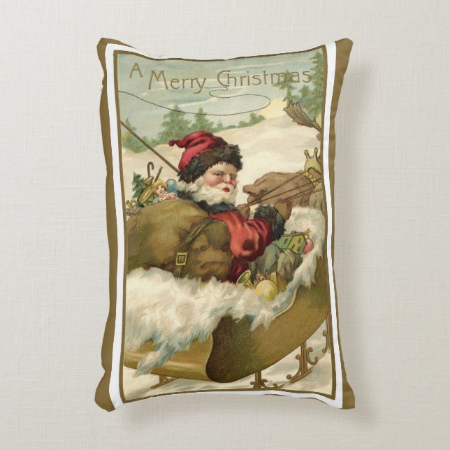 Weihnachten, Viktorianischer Weihnachtsmann im Sle Dekokissen (Vorderseite(Vertikal))