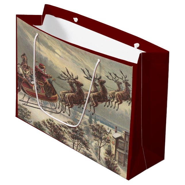 Weihnachten, Viktorianischer Weihnachtsmann im Sle Große Geschenktüte (Vorderseite Schrägansicht)
