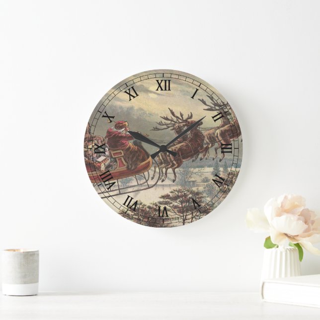 Weihnachten, Viktorianischer Weihnachtsmann im Sle Große Wanduhr (Zuhause)