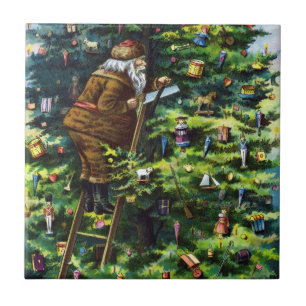 Weihnachten, Viktorianischer Weihnachtsmann mit Ba Fliese