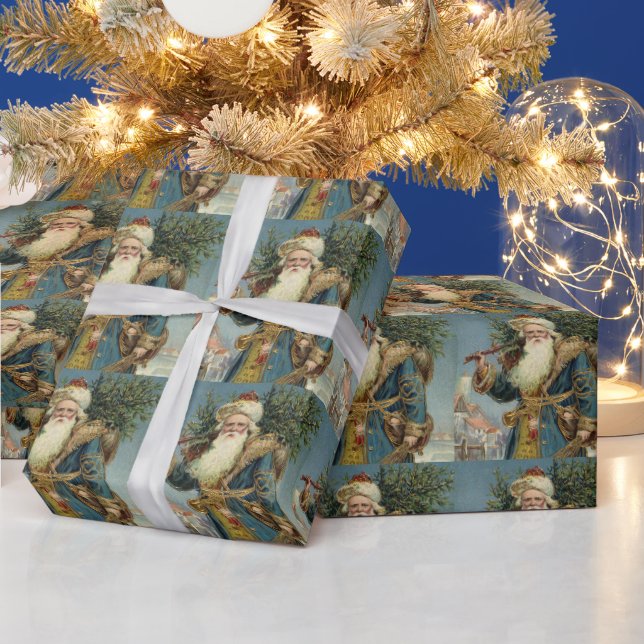 Weihnachten, Viktorianischer Weihnachtsmann mit Ba Geschenkpapier (Feiertage)