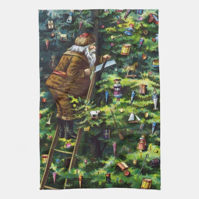 Weihnachten, Viktorianischer Weihnachtsmann mit Ba Geschirrtuch (Vertikal)
