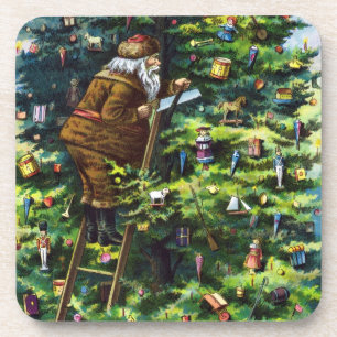 Weihnachten, Viktorianischer Weihnachtsmann mit Ba Getränkeuntersetzer