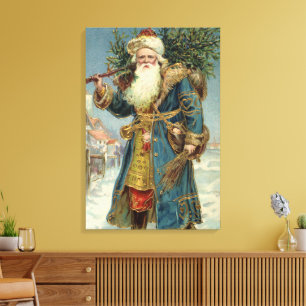 Weihnachten, Viktorianischer Weihnachtsmann mit Ba Leinwanddruck