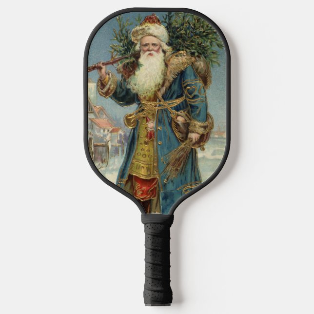 Weihnachten, Viktorianischer Weihnachtsmann mit Ba Pickleball Schläger (Vorderseite)