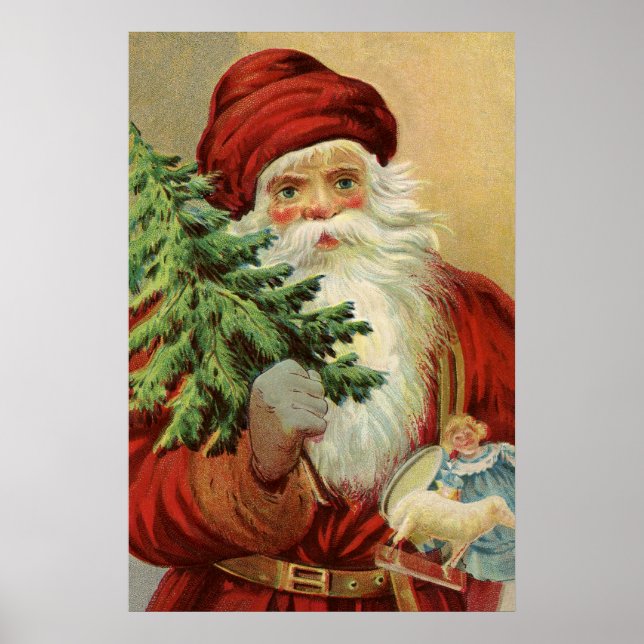 Weihnachten, Viktorianischer Weihnachtsmann mit Ba Poster (Vorne)