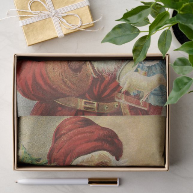 Weihnachten, Viktorianischer Weihnachtsmann mit Ba Seidenpapier (Geschenk)