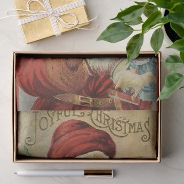 Weihnachten, Viktorianischer Weihnachtsmann mit Ba Seidenpapier (Geschenk)