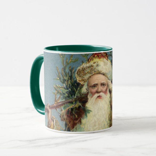 Weihnachten, Viktorianischer Weihnachtsmann mit Ba Tasse (Vorderseite Links)