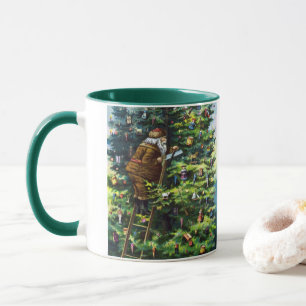 Weihnachten, Viktorianischer Weihnachtsmann mit Ba Tasse