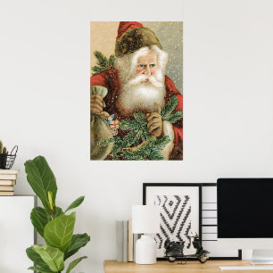 Weihnachten, Viktorianischer Weihnachtsmann mit Pi Poster