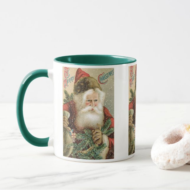 Weihnachten, Viktorianischer Weihnachtsmann mit Pi Tasse (Mit Donut)