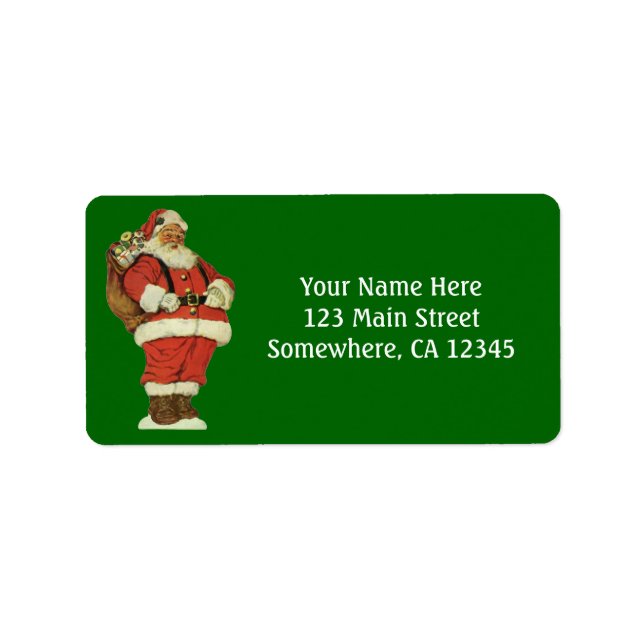 Weihnachten, Viktorianischer Weihnachtsmann mit Sp Adressaufkleber (Vorne)