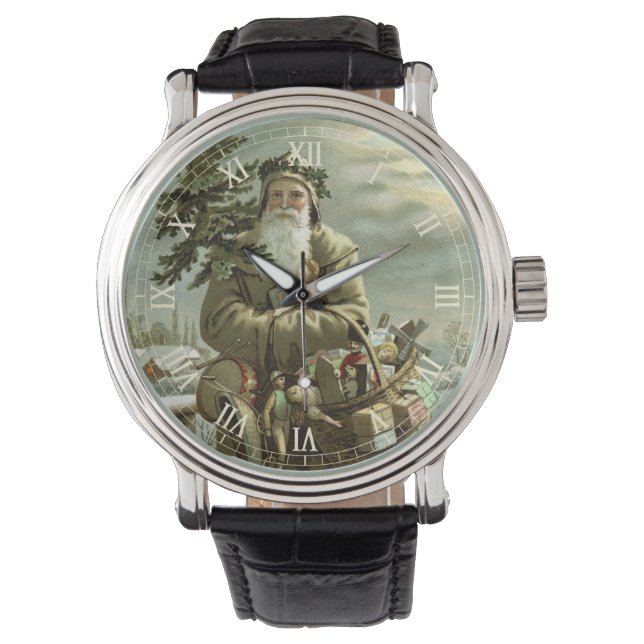 Weihnachten, Viktorianischer Weihnachtsmann mit Sp Armbanduhr (Vorderseite)