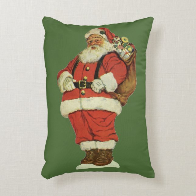 Weihnachten, Viktorianischer Weihnachtsmann mit Sp Dekokissen (Vorderseite(Vertikal))