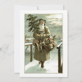 Weihnachten, Viktorianischer Weihnachtsmann mit Sp Einladung