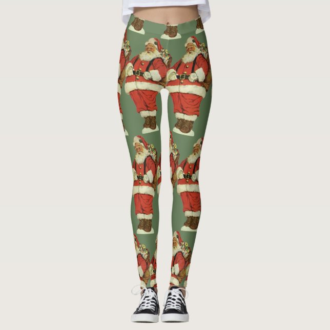 Weihnachten, Viktorianischer Weihnachtsmann mit Sp Leggings (Vorderseite)