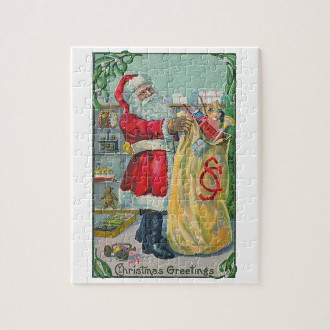 Weihnachten, Viktorianischer Weihnachtsmann mit Sp Puzzle (Vertikal)