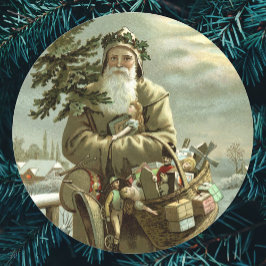 Weihnachten, Viktorianischer Weihnachtsmann mit Sp Runder Aufkleber