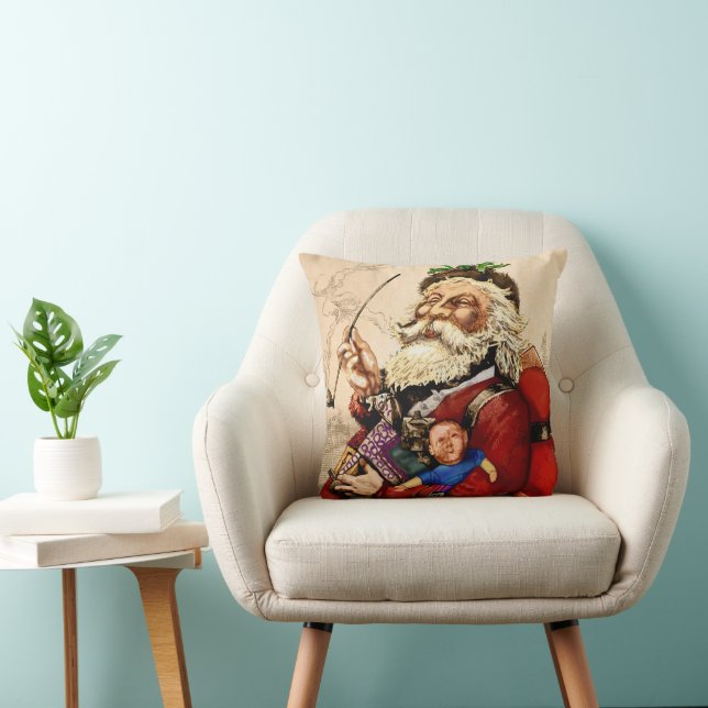 Weihnachten, Viktorianischer Weihnachtsmann Pipe T Kissen (Stuhl )