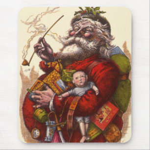 Weihnachten, Viktorianischer Weihnachtsmann Pipe T Mousepad