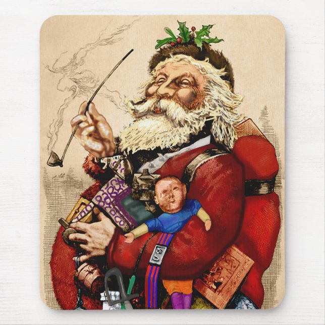 Weihnachten, Viktorianischer Weihnachtsmann Pipe T Mousepad (Vorne)