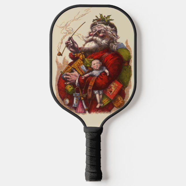 Weihnachten, Viktorianischer Weihnachtsmann Pipe T Pickleball Schläger (Vorderseite)