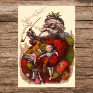 Weihnachten, Viktorianischer Weihnachtsmann Pipe T Poster