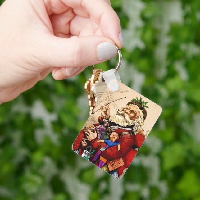 Weihnachten, Viktorianischer Weihnachtsmann Pipe T Schlüsselanhänger (Hand)