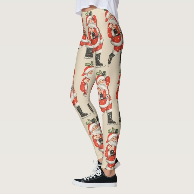 Weihnachten Viktorianischer Weihnachtsmann Skater Leggings (Links)