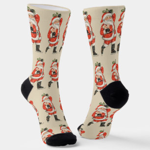 Weihnachten Viktorianischer Weihnachtsmann Skater Socken