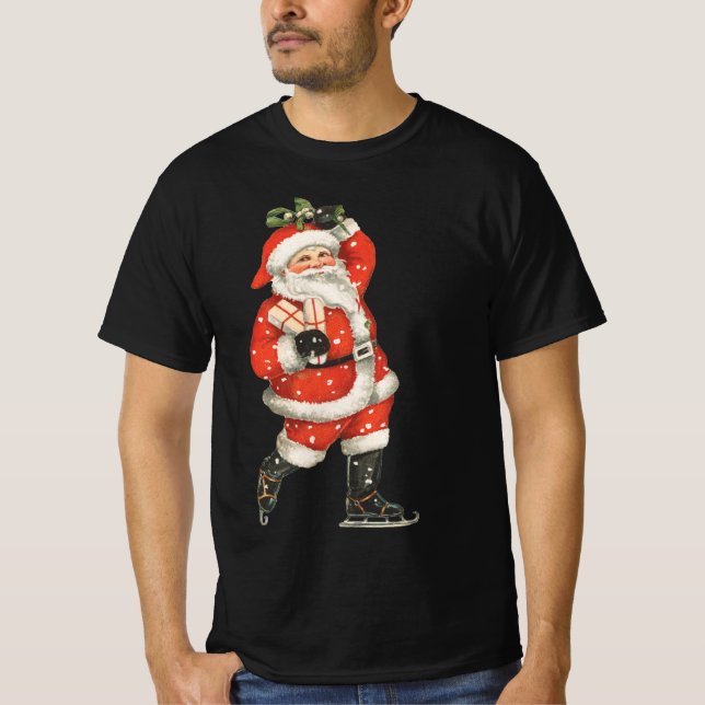 Weihnachten Viktorianischer Weihnachtsmann Skater T-Shirt (Vorderseite)