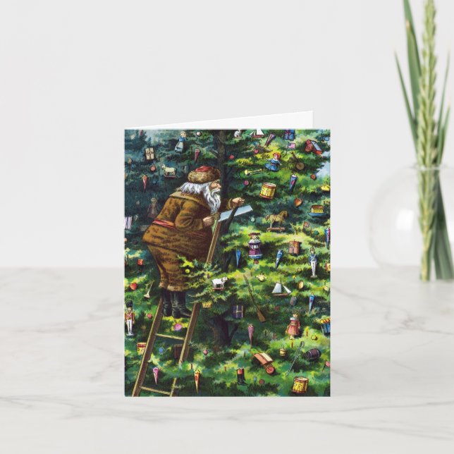 Weihnachten, Viktorianischer Weihnachtsmann, viele Dankeskarte (Vorderseite)