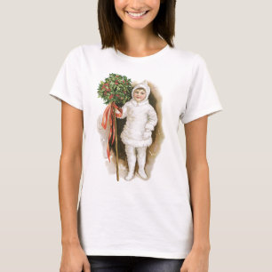 Weihnachten, Viktorianisches Mädchen mit Holly T-Shirt