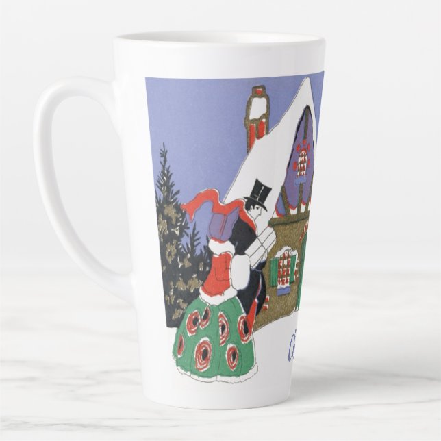 Weihnachten, Viktorianisches Paar Auf dem Weg ins  Milchtasse (Links)