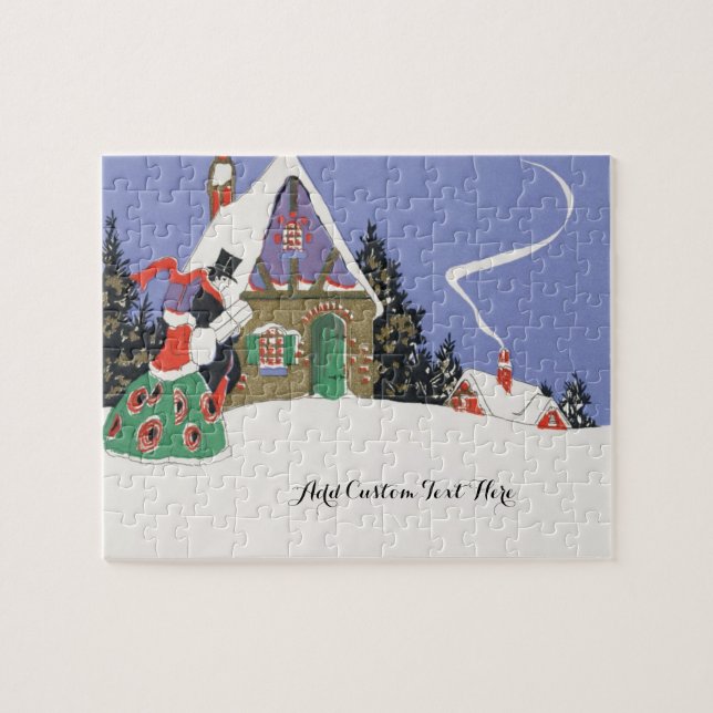 Weihnachten, Viktorianisches Paar Auf dem Weg ins  Puzzle (Horizontal)