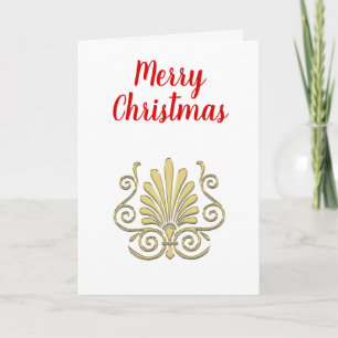 Weihnachten Vintag Art Deco Gold Plume Arabesque
