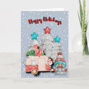 Weihnachten Vintag Camper Wasserfarben Kunst, Dich Karte