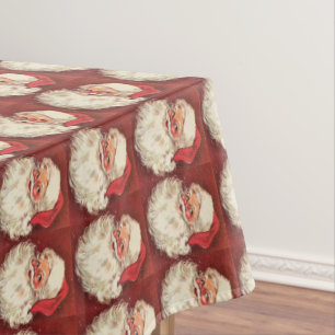 Weihnachten Vintag lächelnd Weihnachtsmann Tischdecke