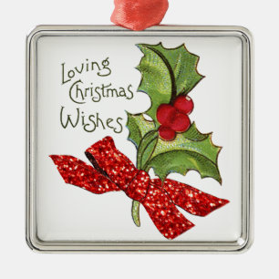 Weihnachten Vintag mit "Glitzer" Bow Ornament Aus Metall