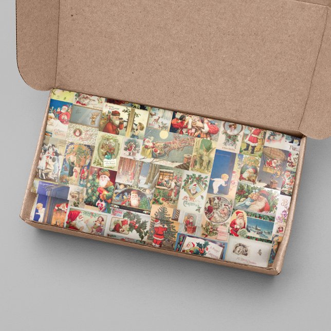 Weihnachten Vintag Postkarte Weihnachtsfeiertag Mu Seidenpapier (Von Creator hochgeladen)