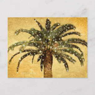 Weihnachten Vintag Tropischer Palmenbaum w Schneef