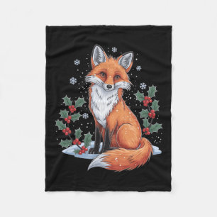 Weihnachten Vintage 90er Fuchs Waldtier Cottagec Fleecedecke